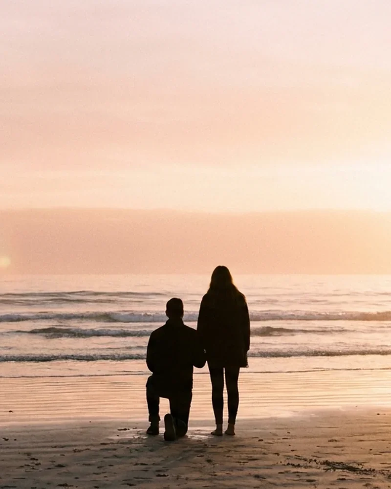 A styled Gold Coast proposal at golden hour